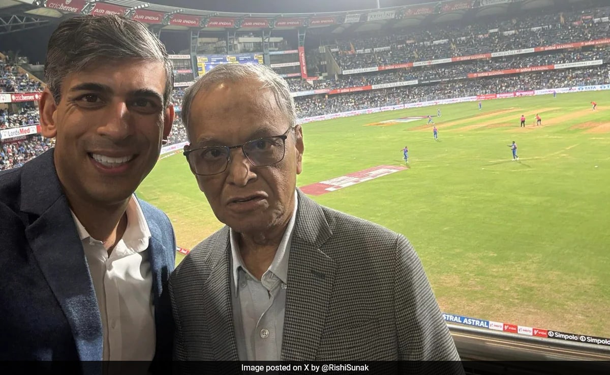 Rishi Sunak’s post from wankhede features father-in-law narayana murthy